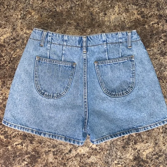 MODA INTL Vintage Y2K Lace Up Tie Side Zipper 100% Cotton Denim Shorts Size 27 - Picture 5 of 14